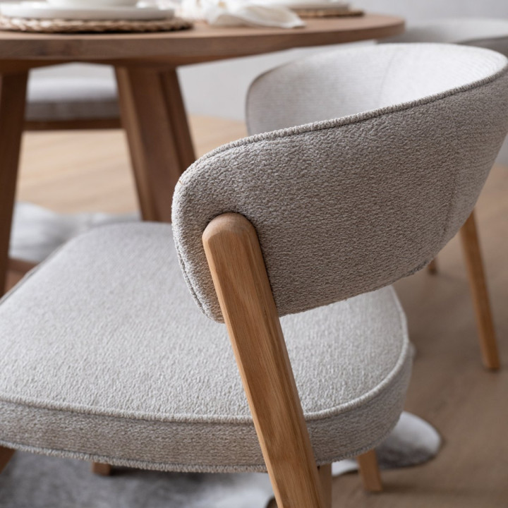 Lucian Fabric Dining Chair - Ivory - 3