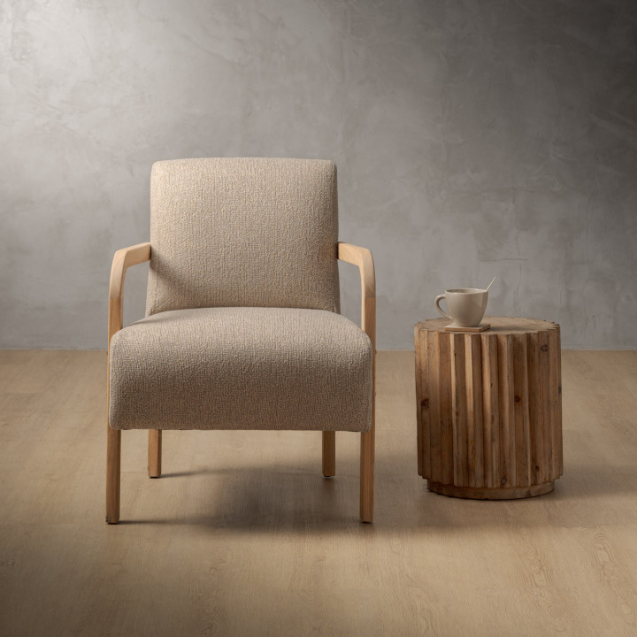 Palmiet Fabric Armchair - Oak - Monarch Sandpiper - 2