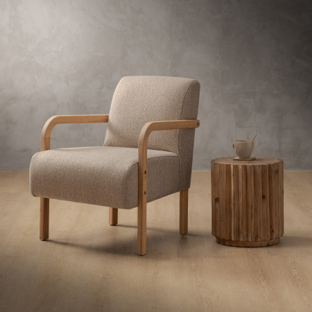 Palmiet Fabric Armchair - Oak - Monarch Sandpiper