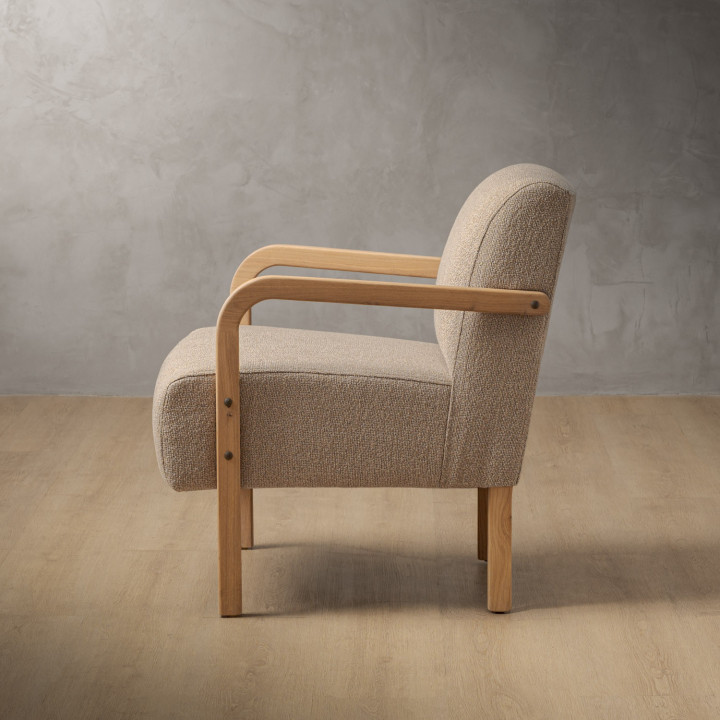 Palmiet Fabric Armchair - Oak - Monarch Sandpiper - 4