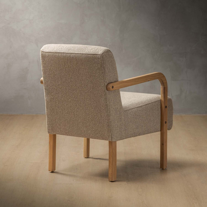 Palmiet Fabric Armchair - Oak - Monarch Sandpiper - 5