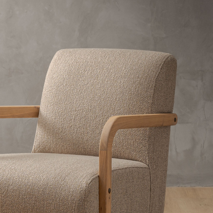 Palmiet Fabric Armchair - Oak - Monarch Sandpiper - 6