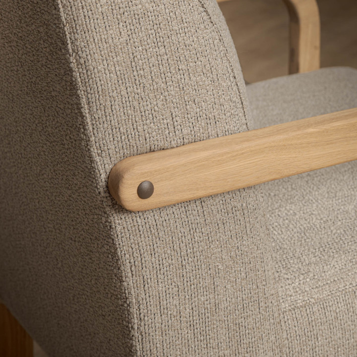 Palmiet Fabric Armchair - Oak - Monarch Sandpiper - 7