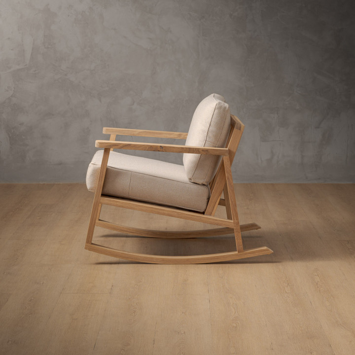 Arabella Fabric Rocking Chair - Oak - Nordic Sand - 4