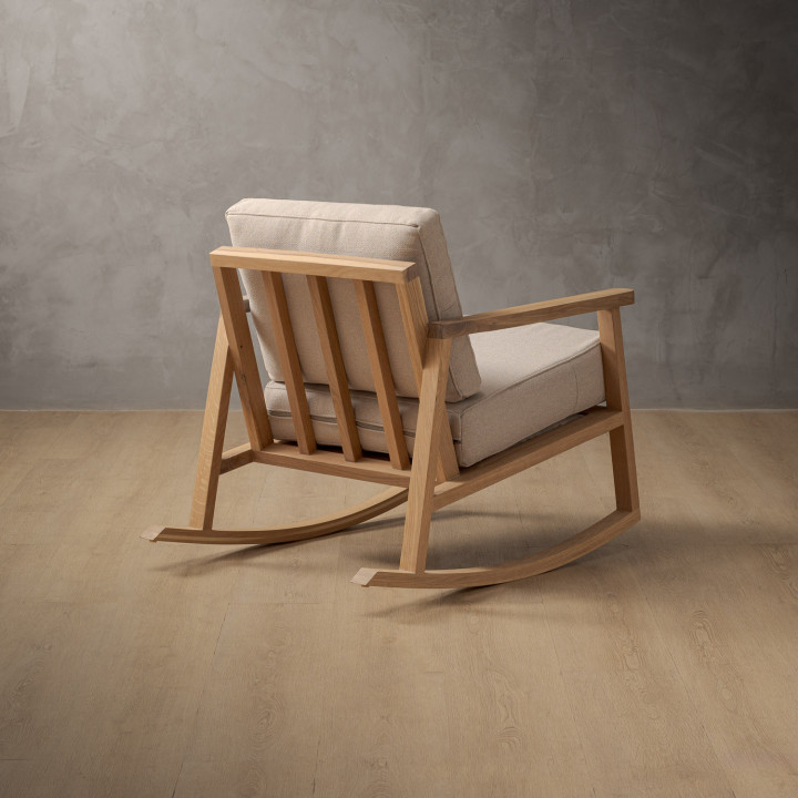 Arabella Fabric Rocking Chair - Oak - Nordic Sand - 5