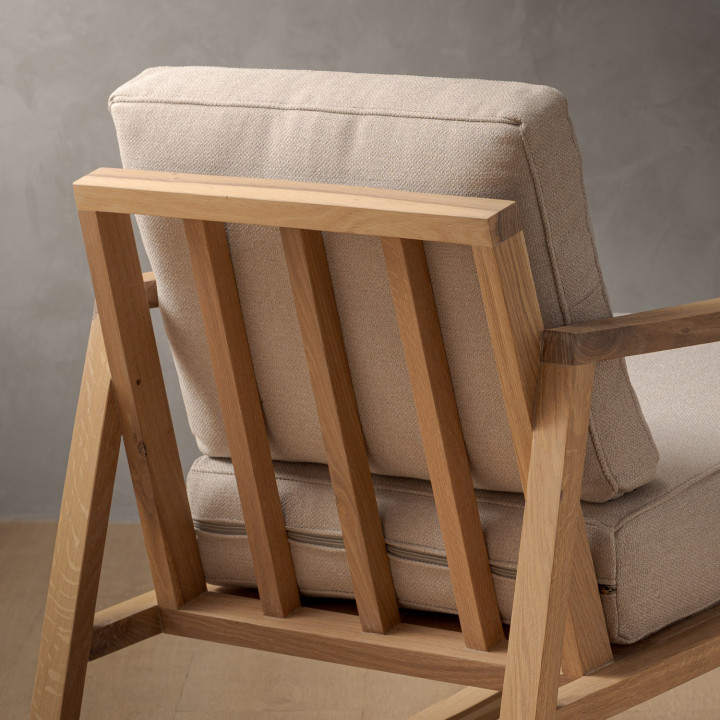 Arabella Fabric Rocking Chair - Oak - Nordic Sand - 6