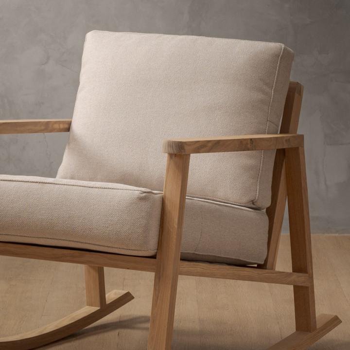 Arabella Fabric Rocking Chair - Oak - Nordic Sand - 7