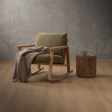 Arabella Fabric Rocking Chair - Oak - Olive Wave - 2