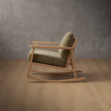 Arabella Fabric Rocking Chair - Oak - Olive Wave - 4
