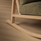 Arabella Fabric Rocking Chair - Oak - Olive Wave - 8