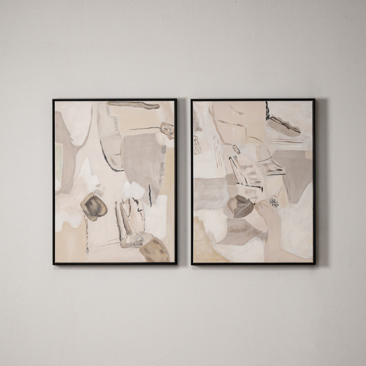Timeless Veil - Hand Painted Wall Art - Set Of 2 - 1