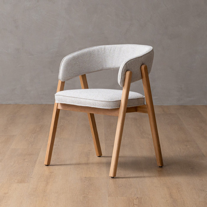 Marbella Fabric Dining Chair - Ivory - 1