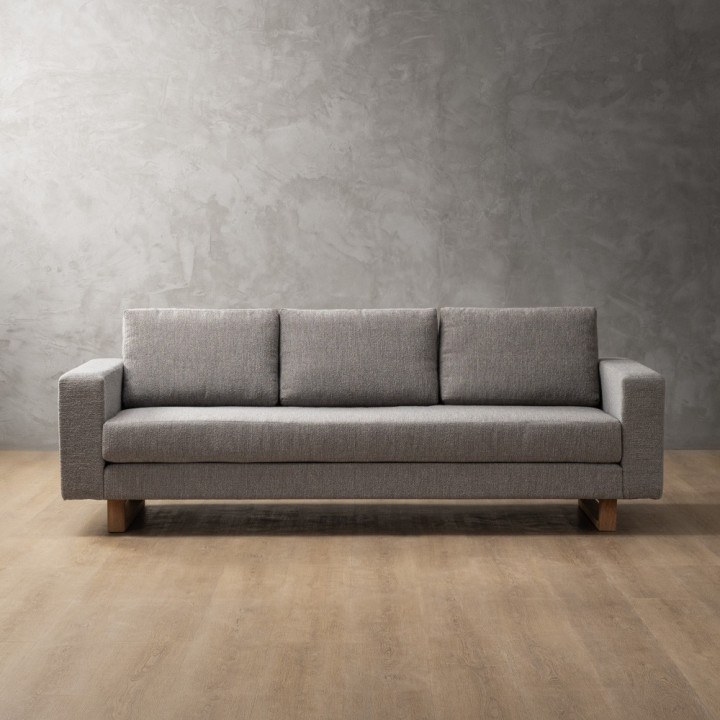 Clarkson 3-Seater Fabric Couch - Fennel Grey - 1