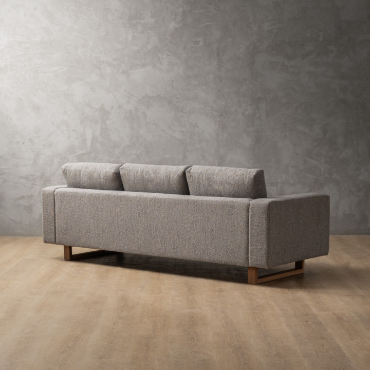 Clarkson 3-Seater Fabric Couch - Fennel Grey - 4