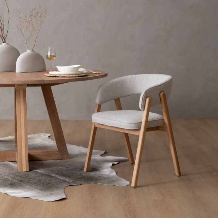 Marbella Fabric Dining Chair - Ivory - 2