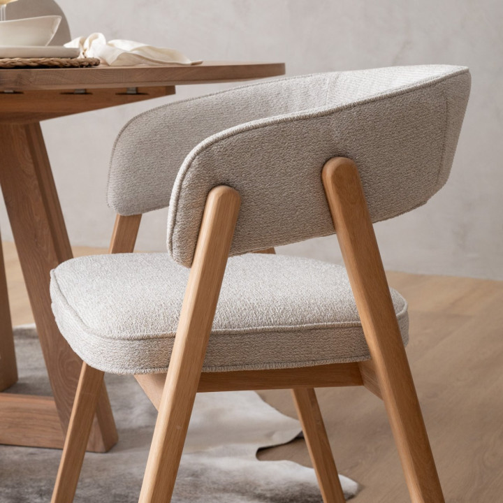 Marbella Fabric Dining Chair - Ivory - 3