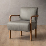 Palmiet Leather Armchair - Blackwood - Grey - 1