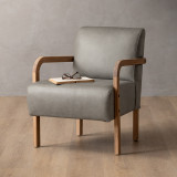 Palmiet Leather Armchair - Blackwood - Grey - 2