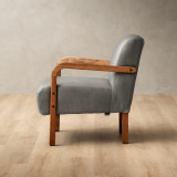 Palmiet Leather Armchair - Blackwood - Pepper - 5