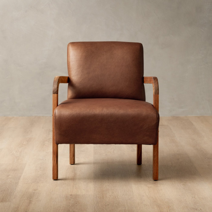 Palmiet Leather Armchair - Blackwood - Butterscotch - 2