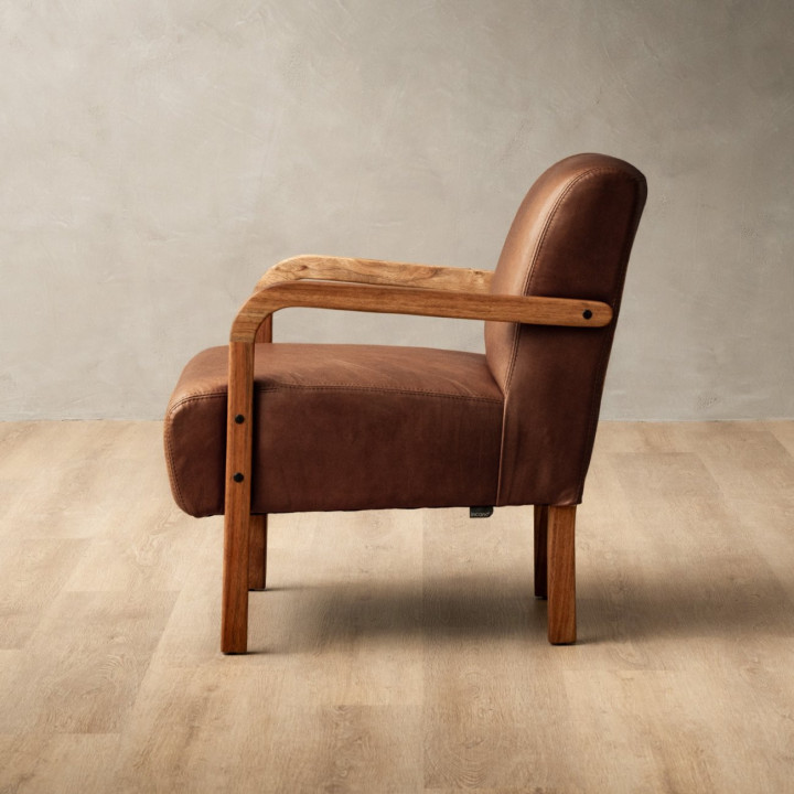 Palmiet Leather Armchair - Blackwood - Butterscotch - 3