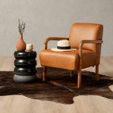 Palmiet Leather Armchair - Blackwood - Ginger - 2