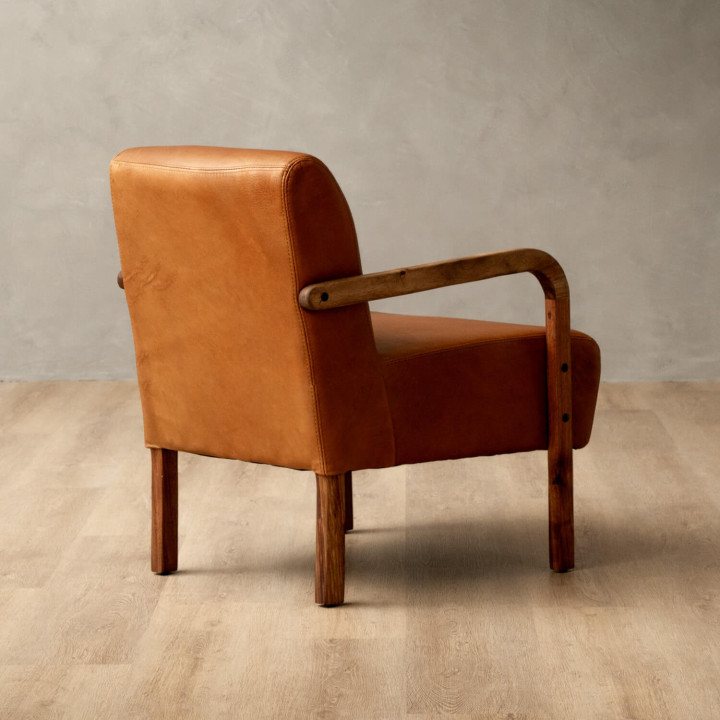 Palmiet Leather Armchair - Blackwood - Ginger - 5