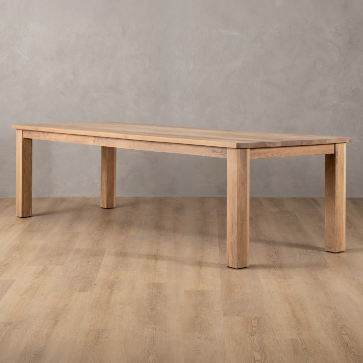 3.0m Linear Dining Table - Oak (1.0m Width) - 2