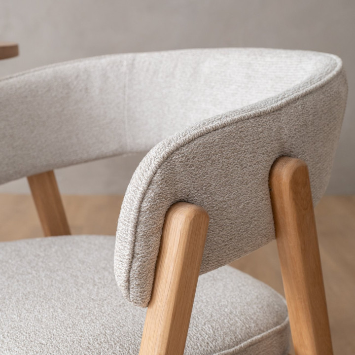 Marbella Fabric Dining Chair - Ivory - 11