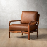 Vrede Leather Armchair - Blackwood - Butterscotch - 1