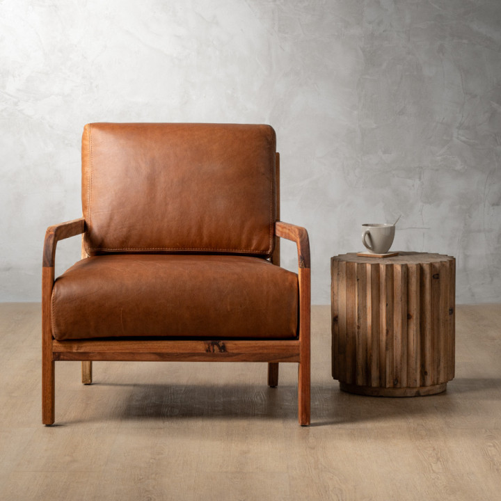 Vrede Leather Armchair - Blackwood - Butterscotch - 2