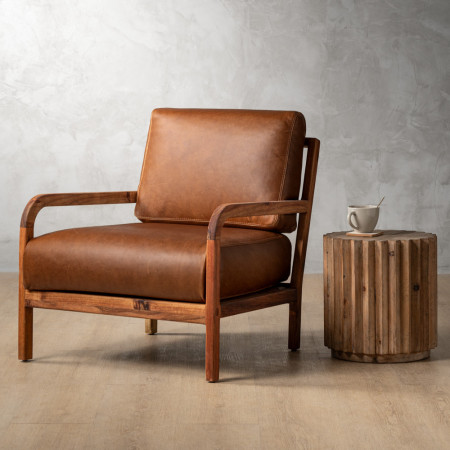 Vrede Leather Armchair - Blackwood - Butterscotch