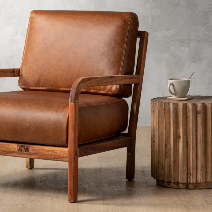 Vrede Leather Armchair - Blackwood - Butterscotch - 4
