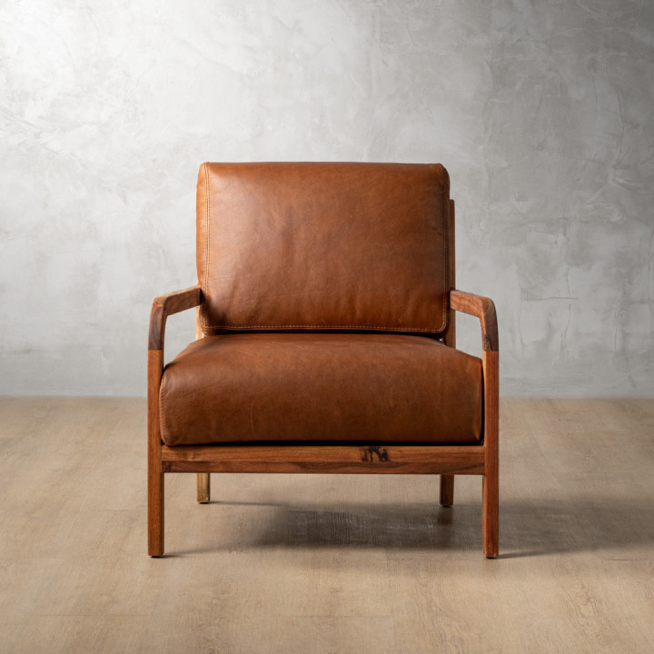 Vrede Leather Armchair - Blackwood - Butterscotch - 5