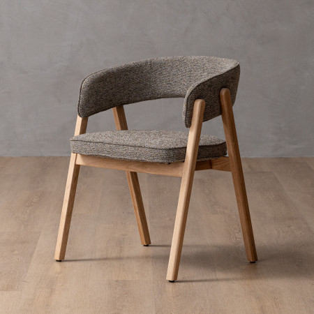 Marbella Fabric Dining Chair - Fossil - 1