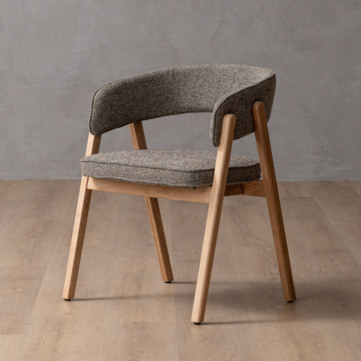 Marbella Fabric Dining Chair - Fossil - 1