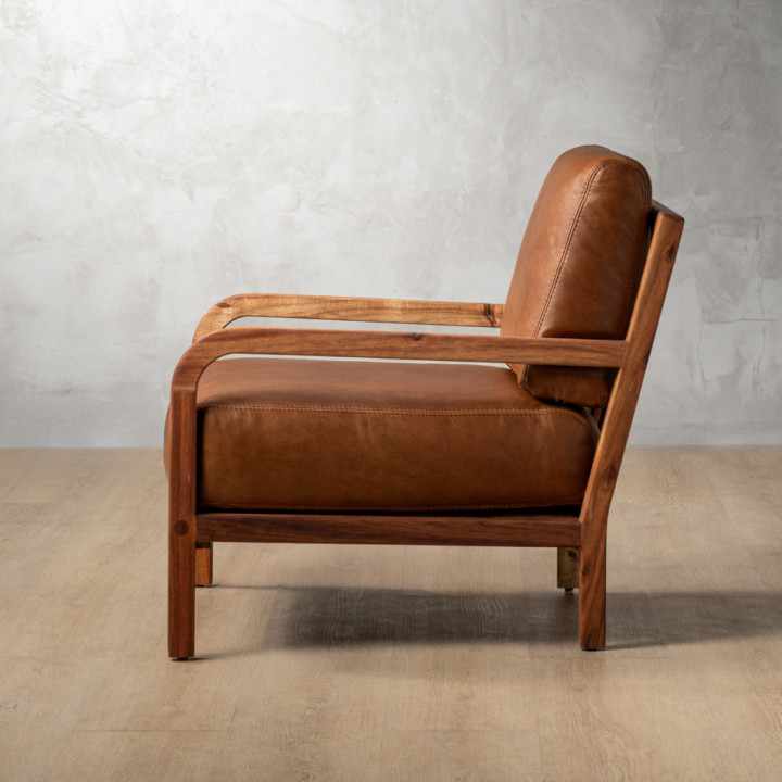 Vrede Leather Armchair - Blackwood - Butterscotch - 6