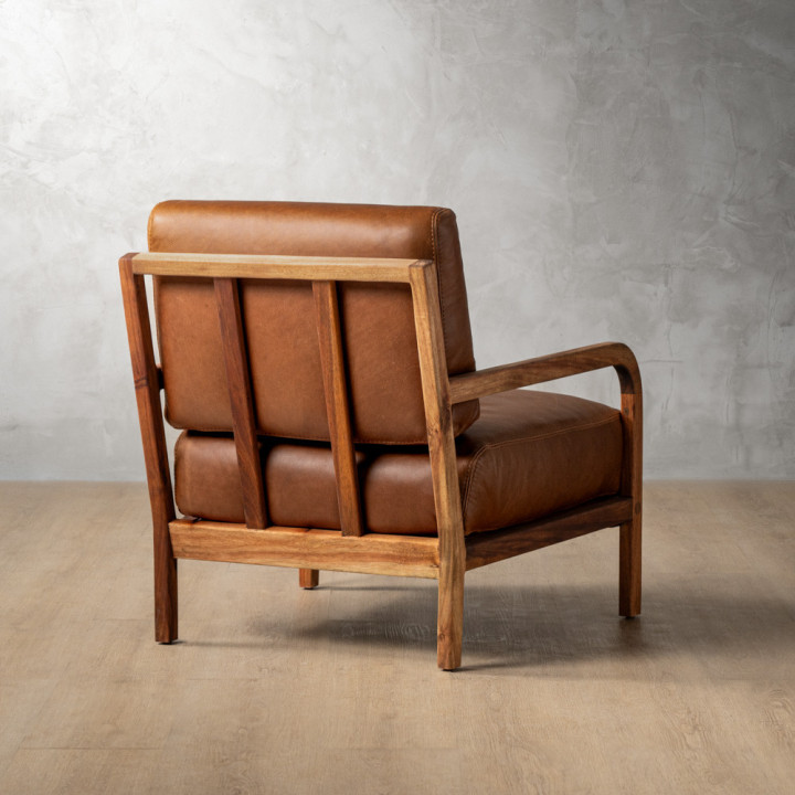 Vrede Leather Armchair - Blackwood - Butterscotch - 7