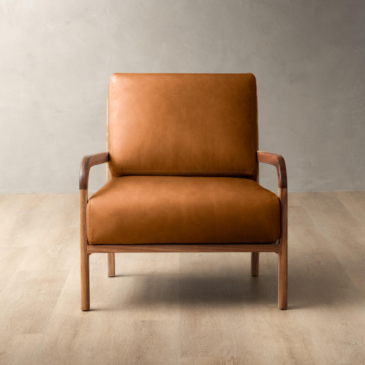 Vrede Leather Armchair - Blackwood - Ginger - 2