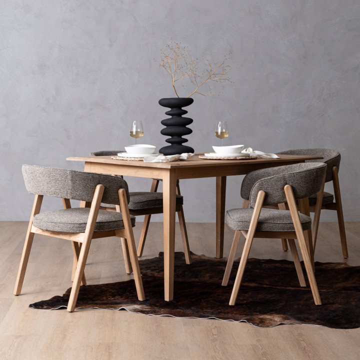 Marbella Fabric Dining Chair - Fossil - 2