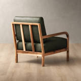 Vrede Leather Armchair - Blackwood - Olive - 3