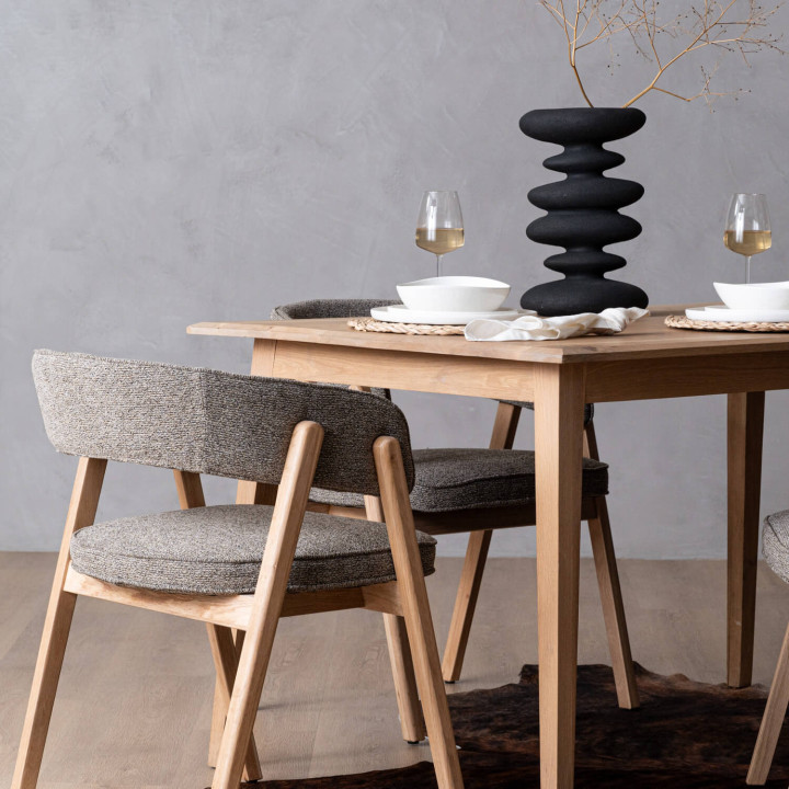 Marbella Fabric Dining Chair - Fossil - 3
