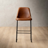 Hand-Stitched Leather Counter Bar Chair - Butterscotch - 3