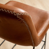 Hand-Stitched Leather Counter Bar Chair - Butterscotch - 6