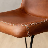 Hand-Stitched Leather Counter Bar Chair - Butterscotch - 7