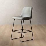 Hand-Stitched Leather Counter Bar Chair - Pepper - 1