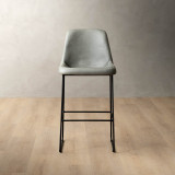 Hand-Stitched Leather Counter Bar Chair - Pepper - 2
