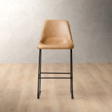 Hand-Stitched Leather Counter Bar Chair - Desert - 2