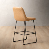 Hand-Stitched Leather Counter Bar Chair - Desert - 3