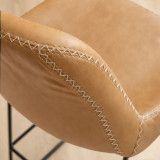 Hand-Stitched Leather Counter Bar Chair - Desert - 4